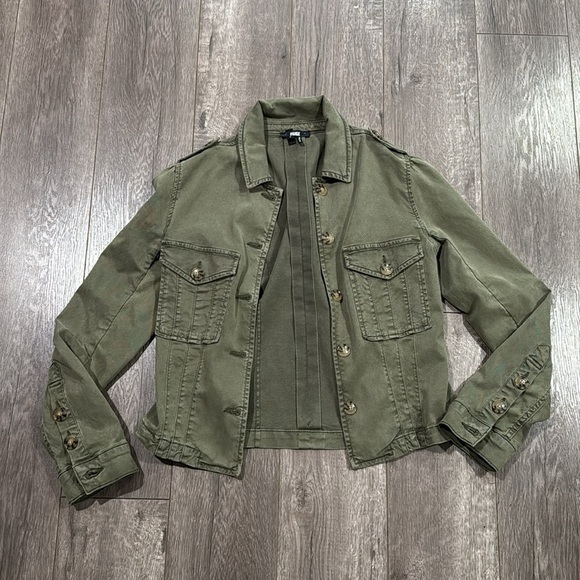 Paige Pacey Collared Jacket in vintage ivy green S - Picture 6 of 9